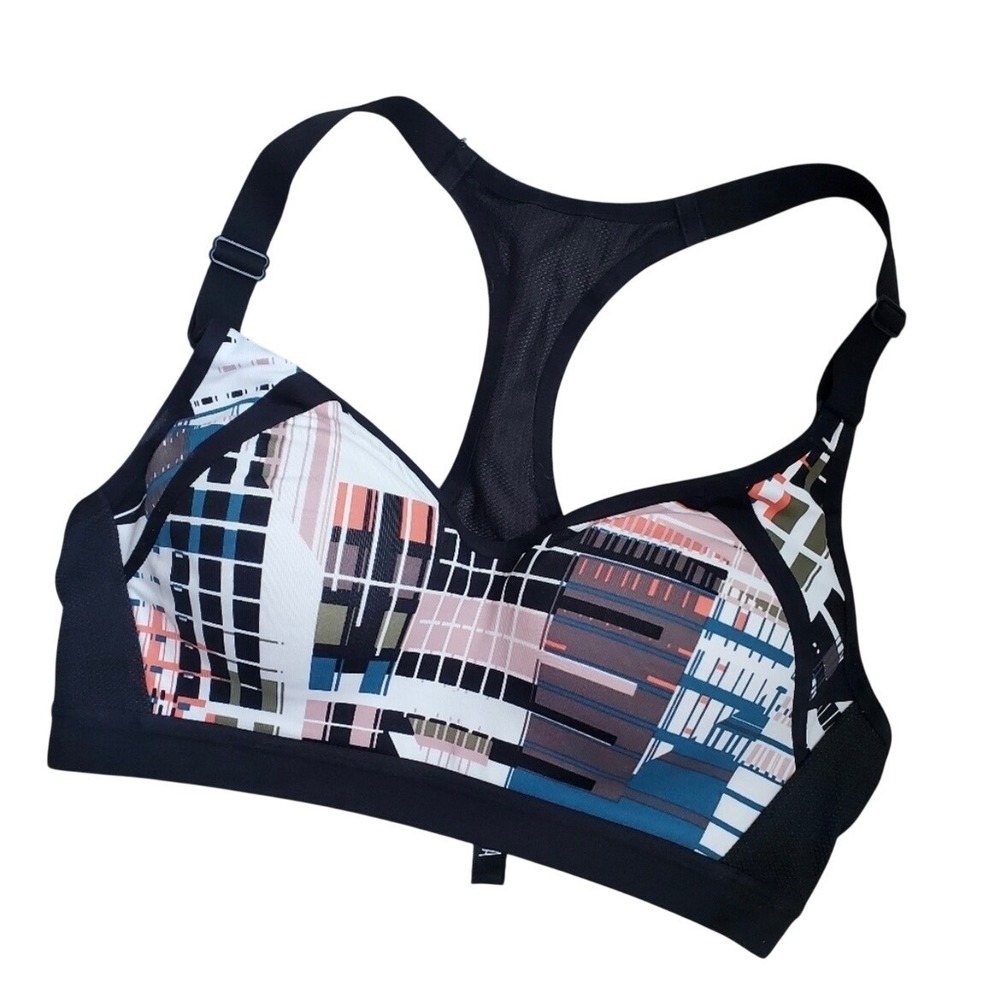 Victoria's Secret Incredible‎ Sports Bra Geometric Abstract Print Black Pink 32B